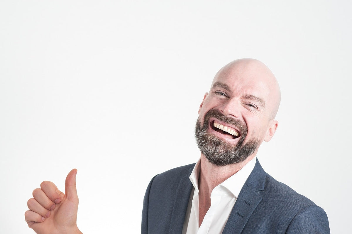 Happy man taking sea moss